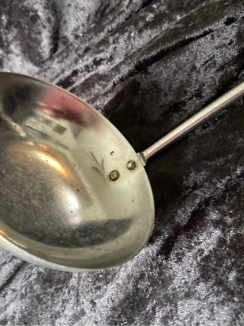 Vintage Ekco Stainless Steel Kitchen Large Ladle with Wood Handle - Brown